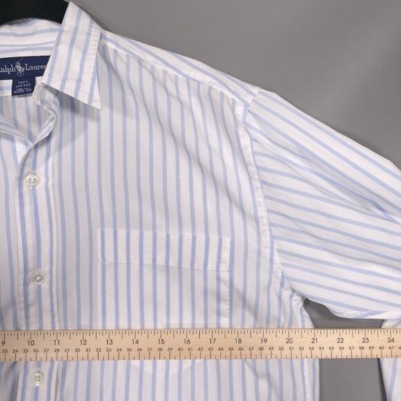 RALPH LAUREN Women's Striped Button Up Shirt Size 8 Cotton Blue White - Picture 5 of 9